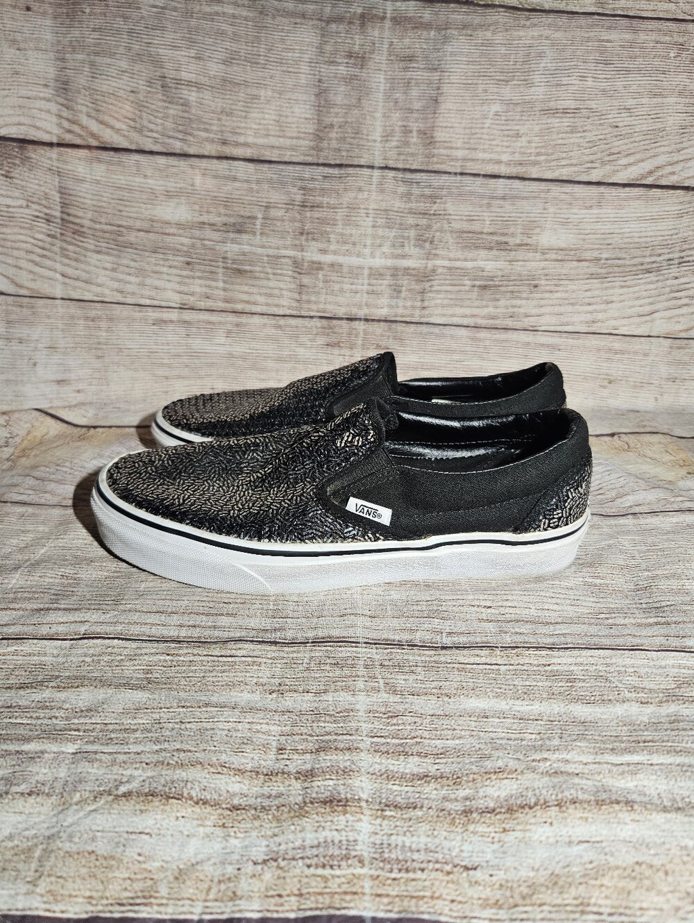Vans black sequin slip on sneakers - Picture 4 of 9